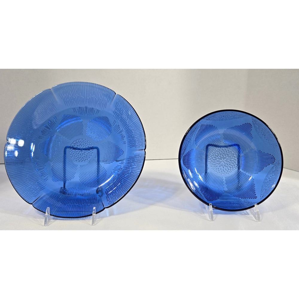 Vintage Cobalt Blue Fortecrisa Mexico Sunflower design Salad bowl & Side Bowl